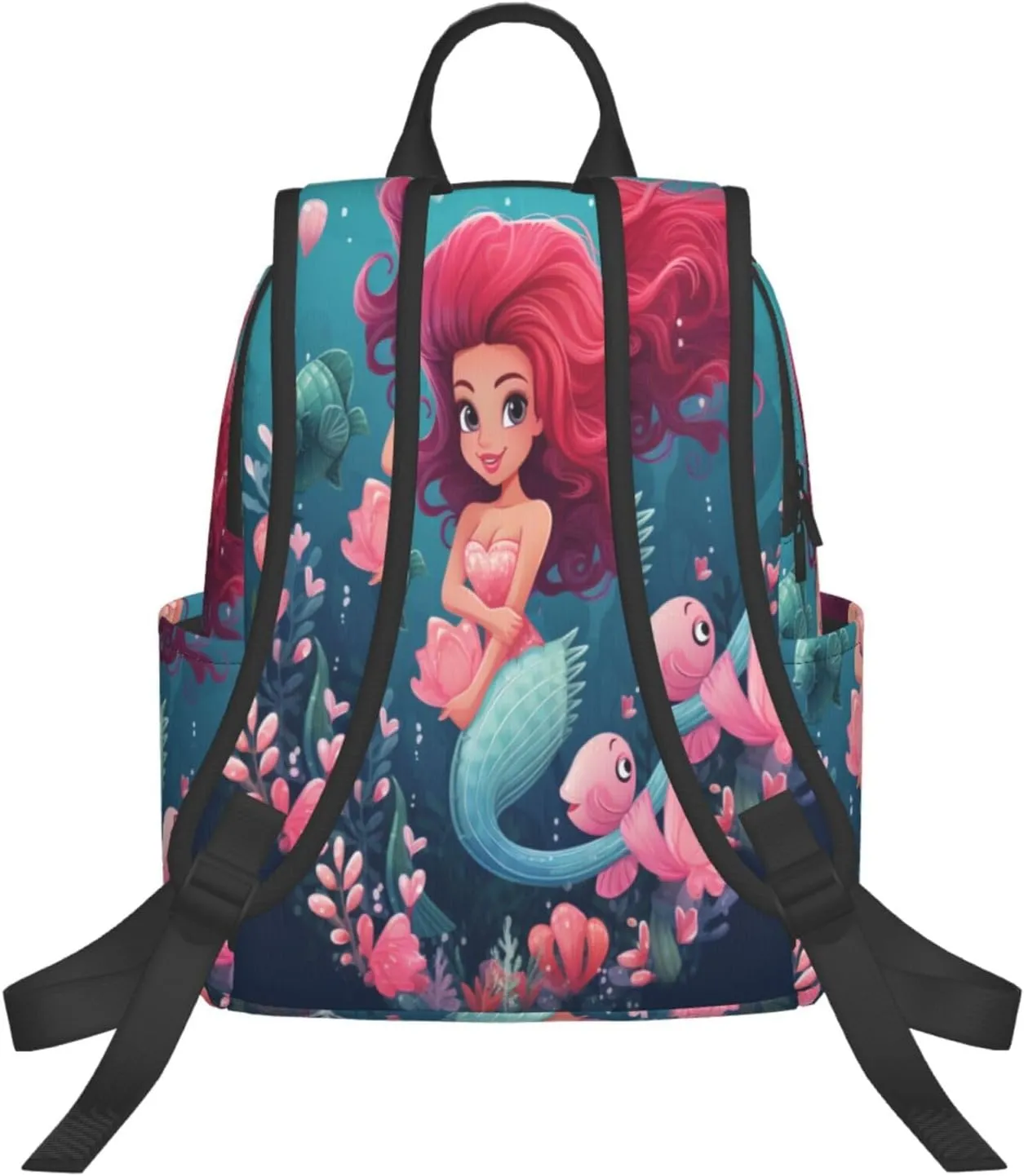 Backpack For Women Men Cute Sea Mermaid Bookbag Lightweight Travel Casual Daypack Water Resistant Outdoor Hiking Sport Rucksack