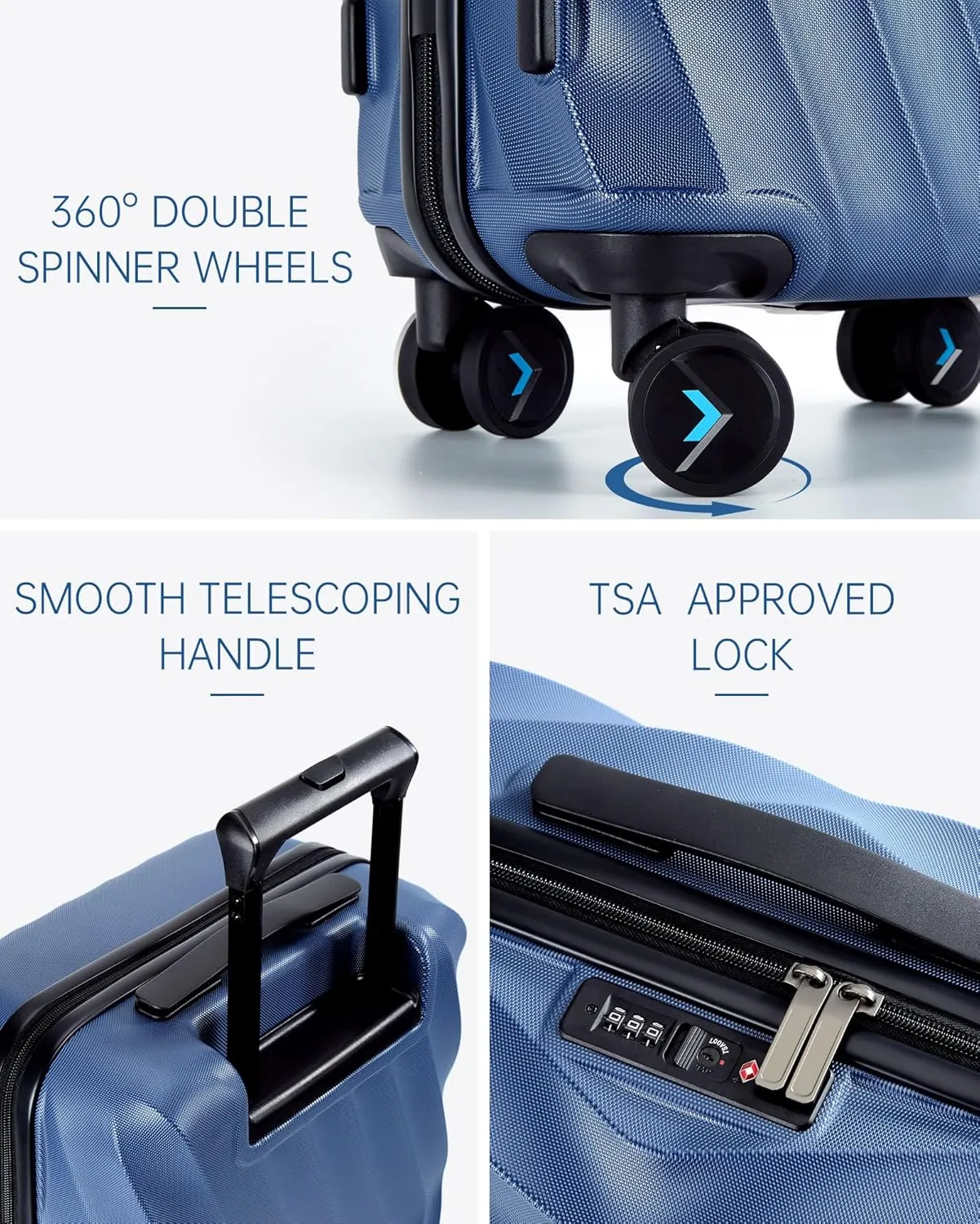 BAGSMART 28 Inch Luggage with Spinner Wheels, Polycarbonate Hardside Suitcase with TSA Lock, Lightweight Rolling Travel Luggage for Men Women, Navy Blue