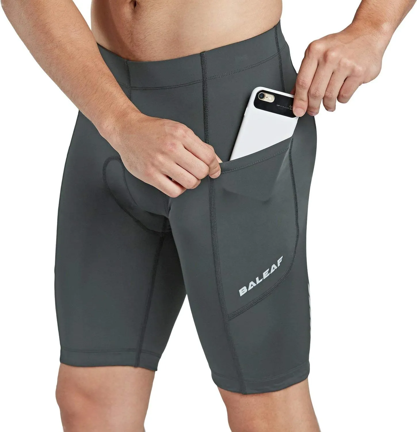 baleaf Men's Padded Bike Shorts Cycling Road Biking Riding Bicycle Cycle Wear Pockets UPF 50  MTB Accessories Tights