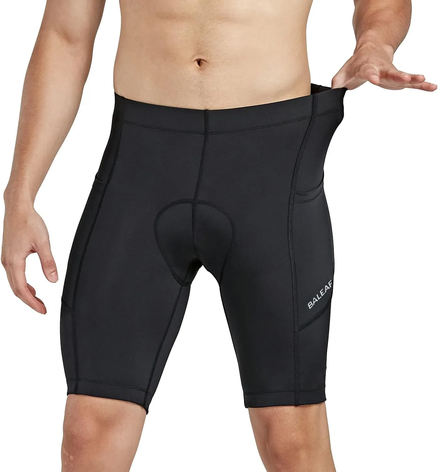 baleaf Men's Padded Bike Shorts Cycling Road Biking Riding Bicycle Cycle Wear Pockets UPF 50  MTB Accessories Tights