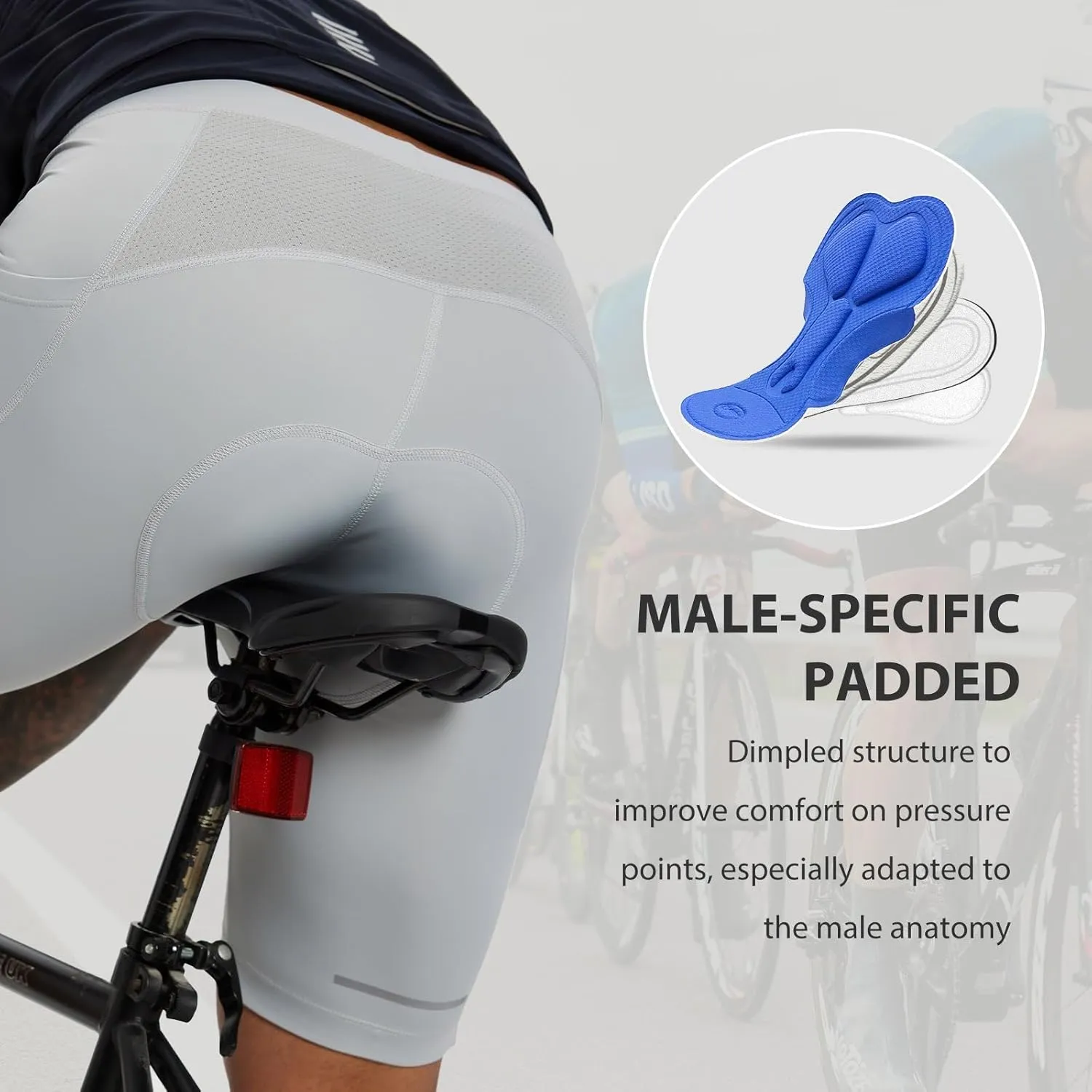 baleaf Men's Padded Bike Shorts Cycling Road Biking Riding Bicycle Cycle Wear Pockets UPF 50  MTB Accessories Tights