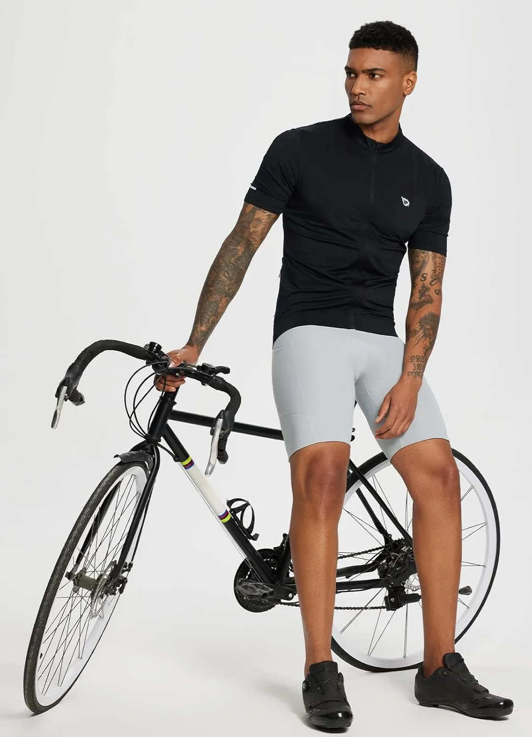 baleaf Men's Padded Bike Shorts Cycling Road Biking Riding Bicycle Cycle Wear Pockets UPF 50  MTB Accessories Tights