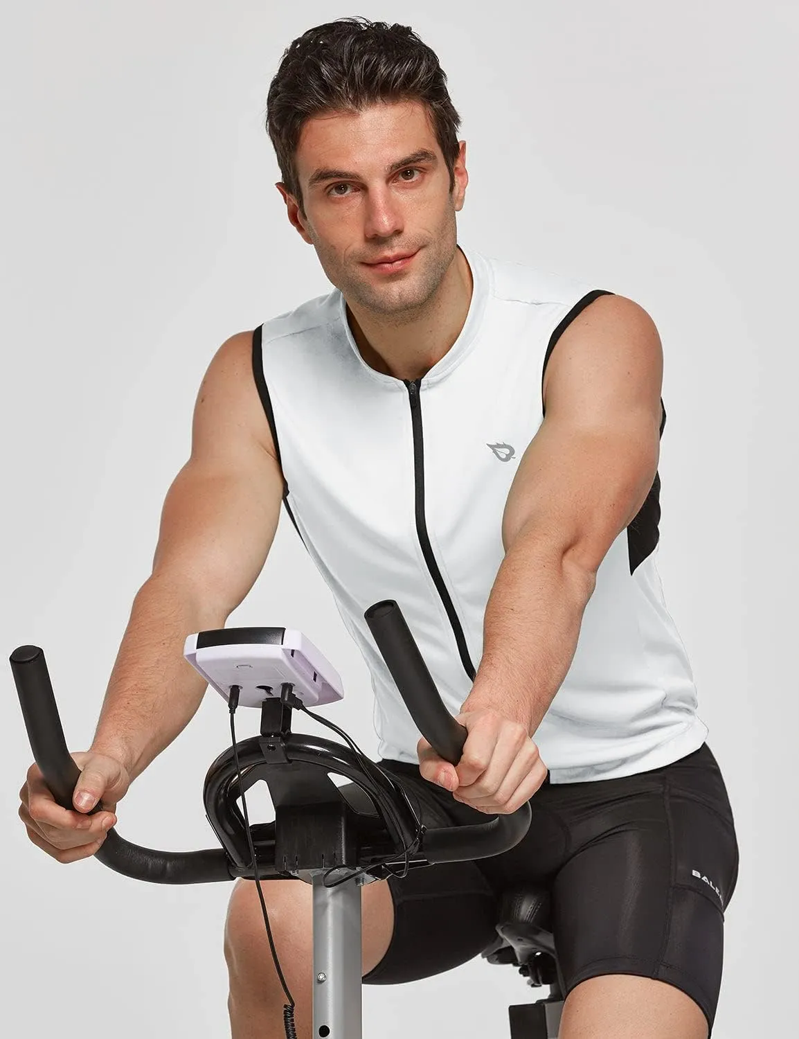 baleaf Men's Sleeveless Cycling Jersey Road Bike Shirt Bicycle Biking Tank Tops Full Zip Pockets SPF UPF50 