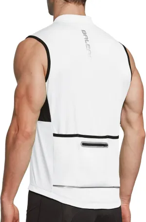 baleaf Men's Sleeveless Cycling Jersey Road Bike Shirt Bicycle Biking Tank Tops Full Zip Pockets SPF UPF50 