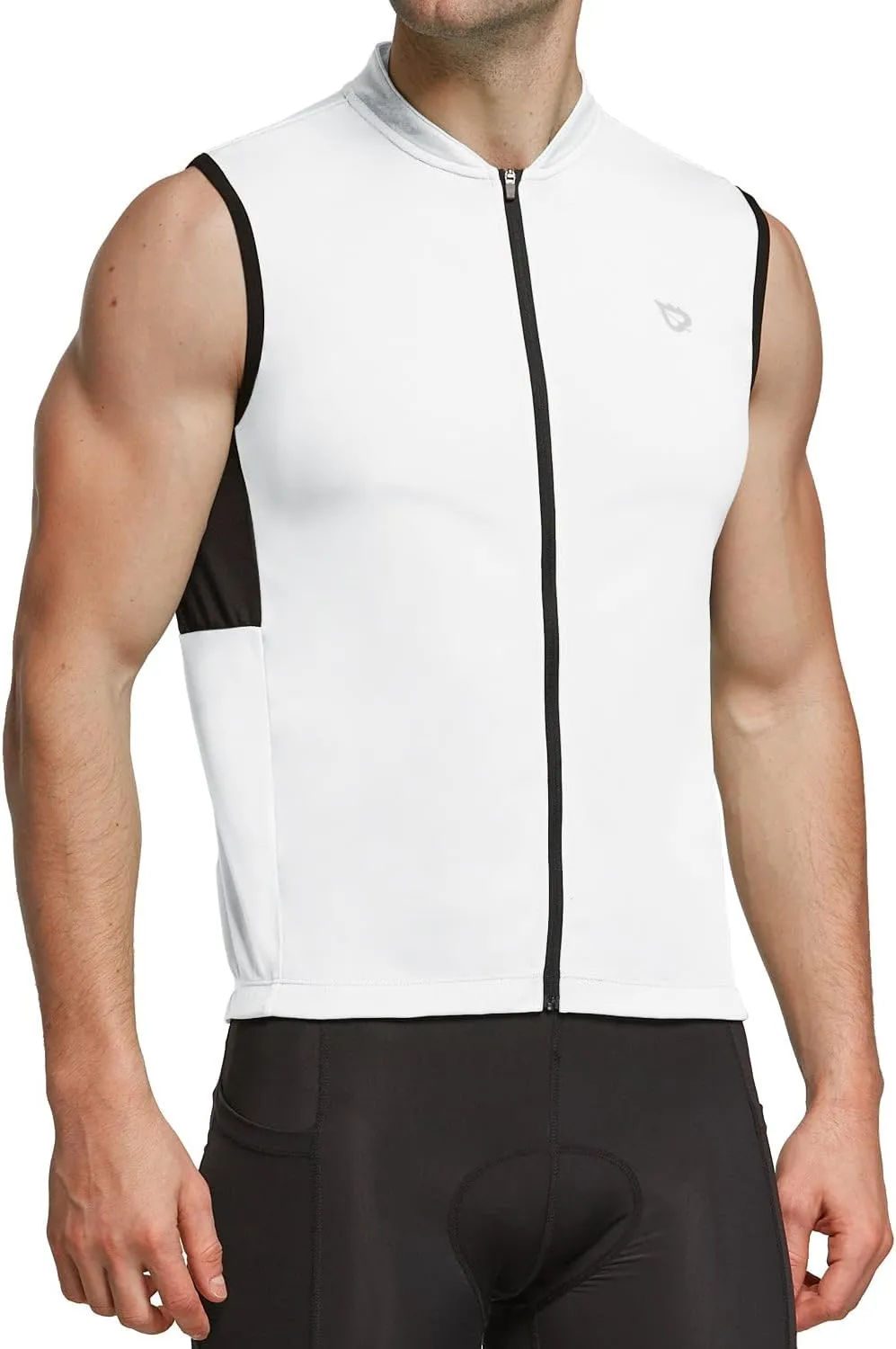 baleaf Men's Sleeveless Cycling Jersey Road Bike Shirt Bicycle Biking Tank Tops Full Zip Pockets SPF UPF50 