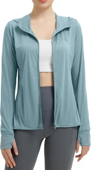 baleaf Women's UPF 50  Sun Protection Shirts SPF Jacket UV Cooling Hoodie Long Sleeve Summer Clothing for Outdoor Hiking