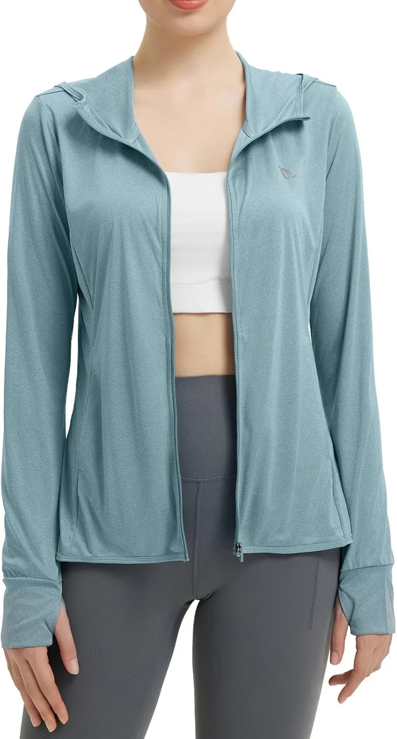 baleaf Women's UPF 50  Sun Protection Shirts SPF Jacket UV Cooling Hoodie Long Sleeve Summer Clothing for Outdoor Hiking