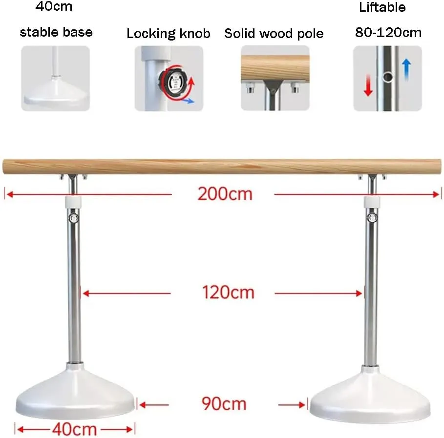 Ballet Barre Portable for Adults and Student, Adjustable Ballet Bar, Freestanding Barre Equipment for Home Exercise (A3 1.5M/5FT)