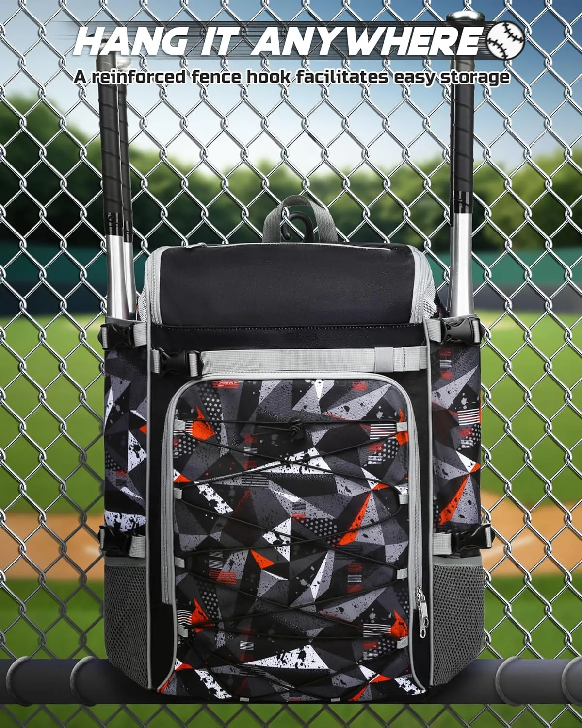 Baseball Softball Catchers Gear Bag for Helmet Chest Protector Leg Guards Cleats Large Baseball Softball Bat Backpack for Boys Girls Catchers Equipment Bag for Youth Adult