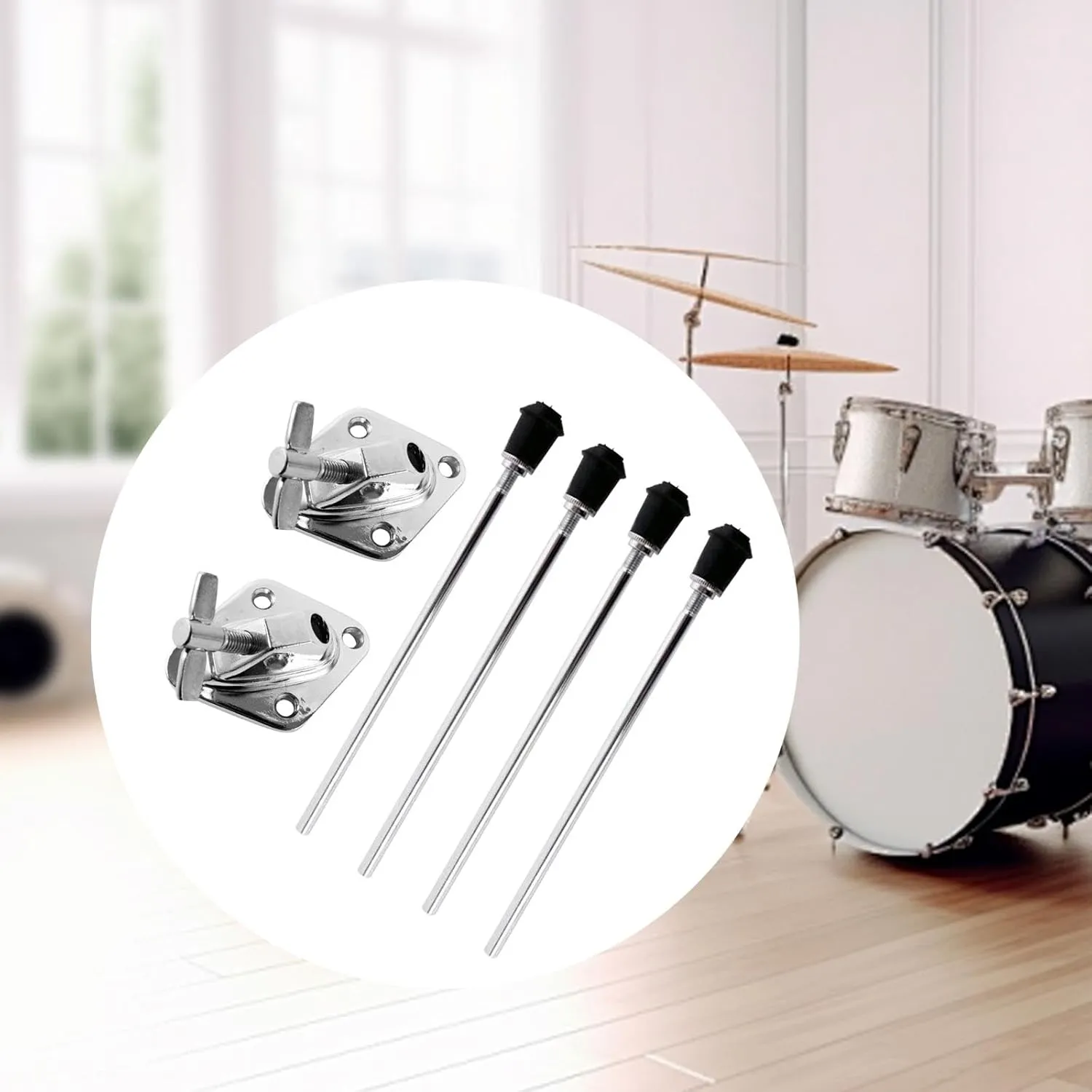 Bass Drum Legs Drum Stands Leg Professional Stable Anti Skid, Metal, Bass Drum Feet for Precussion Instrument Drum Replace, 2 Set