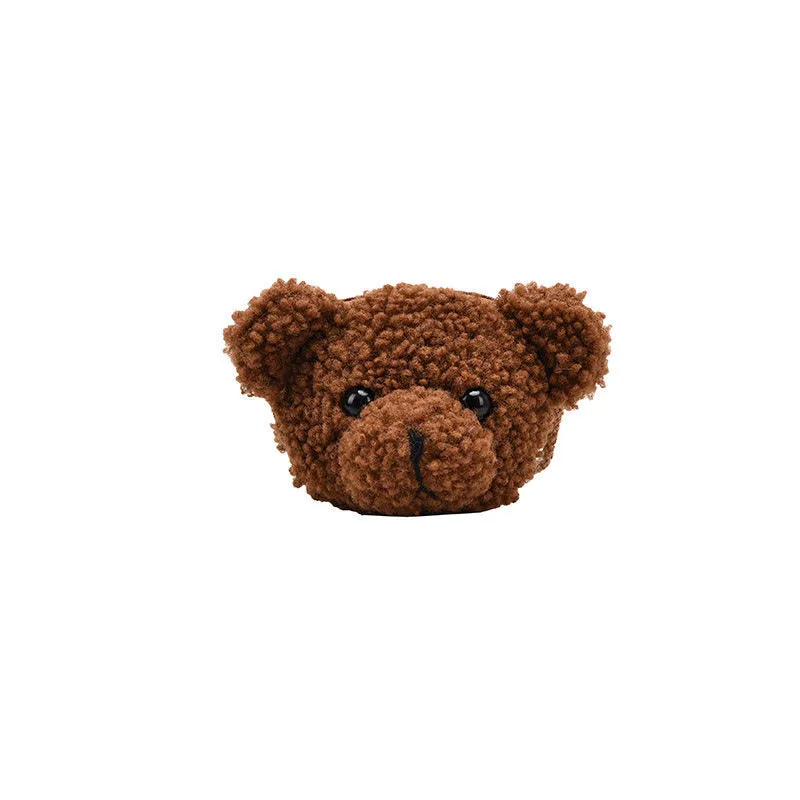 Bear Head Female Plush Simple Cute Shoulder Bags