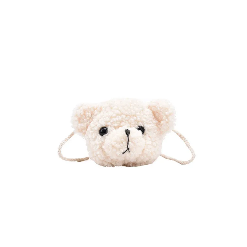 Bear Head Female Plush Simple Cute Shoulder Bags