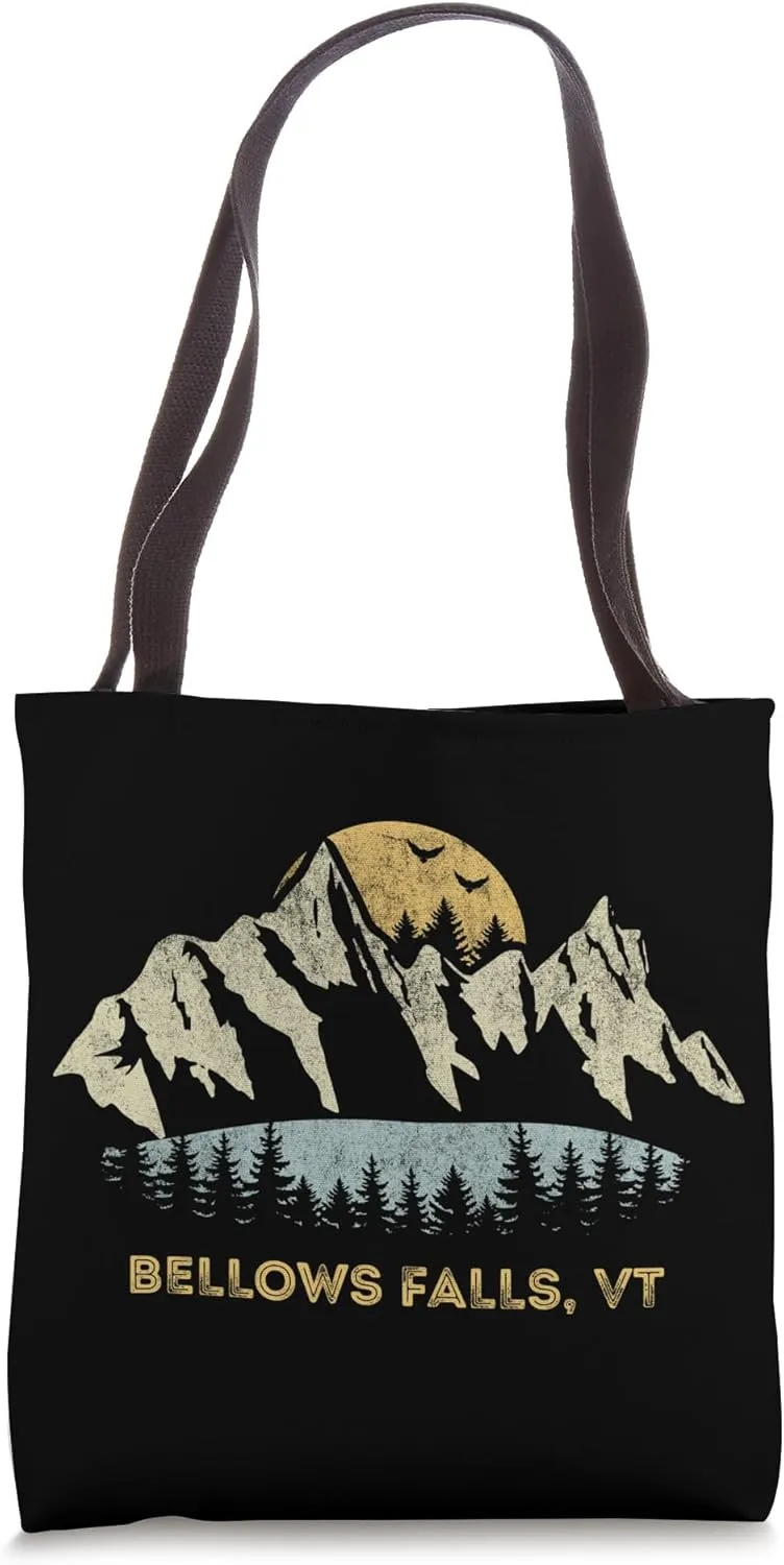 Bellows Falls Vermont Mountain Sunset Sunrise VT Tote Bag