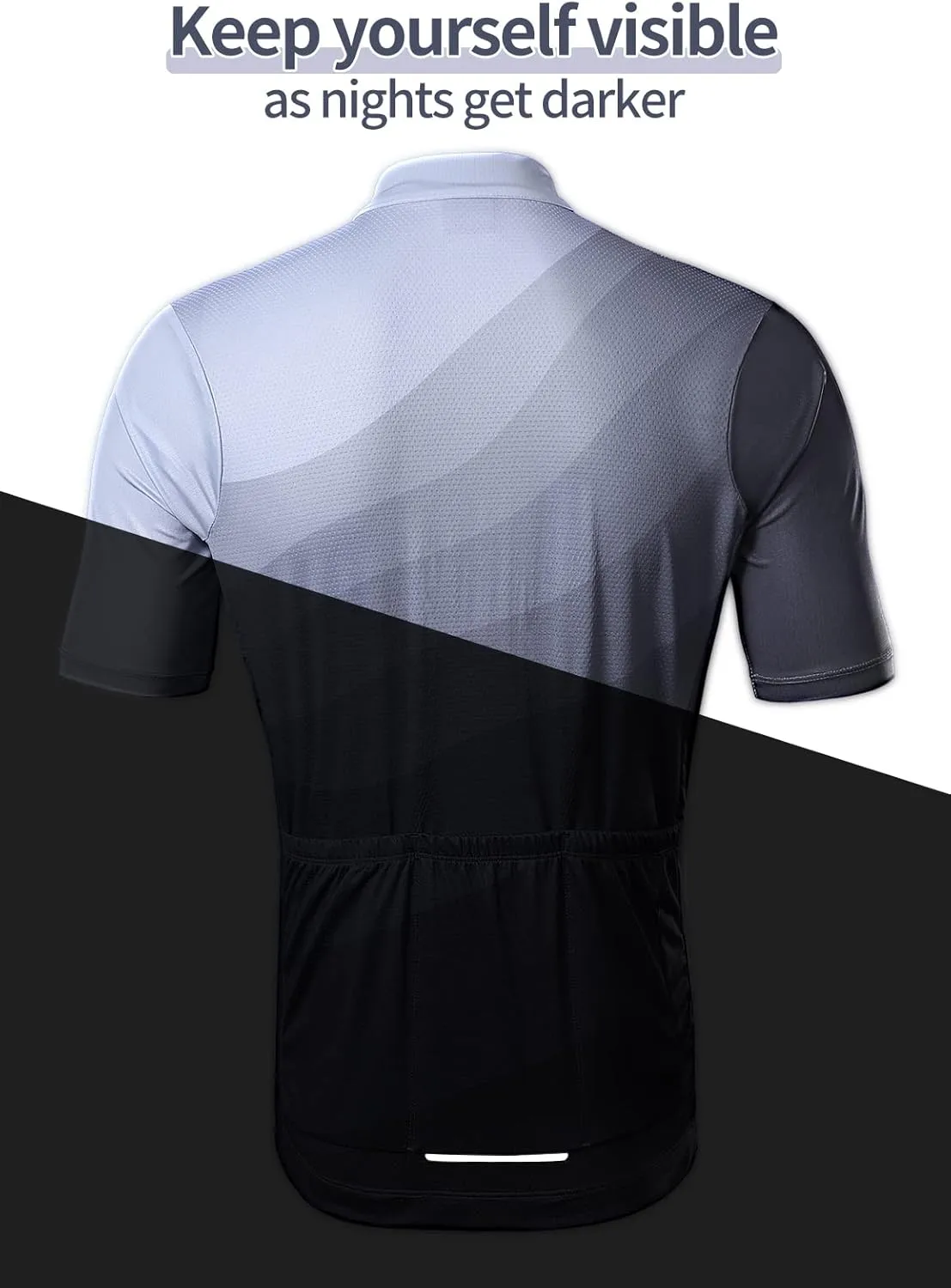 BERGRISAR Cycling Jersey Mens Bike Shirts Short Sleeve Bicycle Biking Clothes with Pockets Reflective