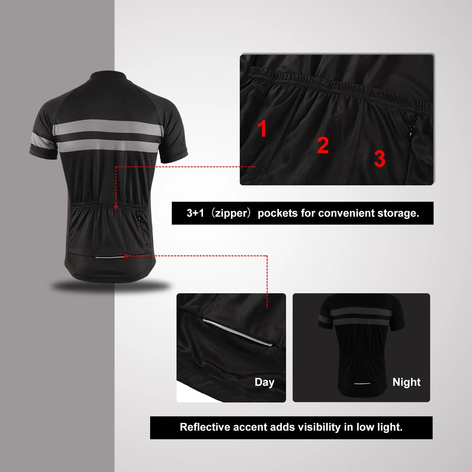 BERGRISAR Men's Cycling Jerseys Short Sleeves Bike Shirt