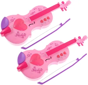 BESPORTBLE 2pcs Emulation Violin Creative Musical Instrument for Early Education Cute Design for Develop Music Skills and Creativity Plaything for Boys Random Color
