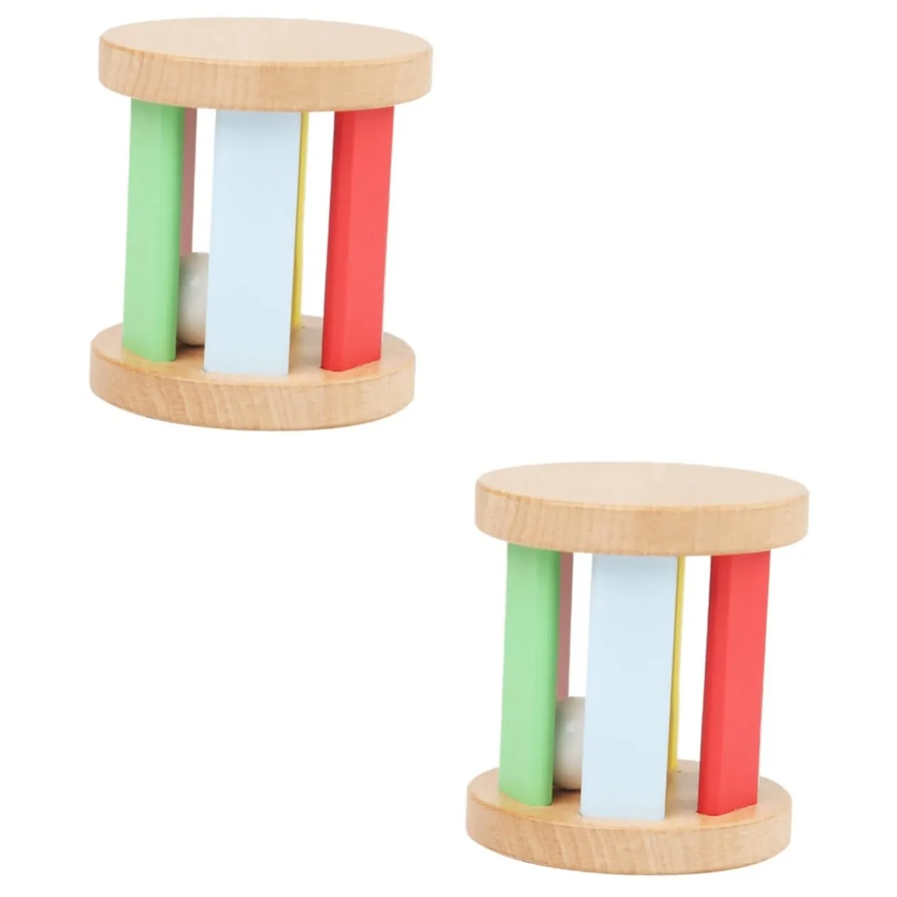 BESPORTBLE Wooden Roller Rattle Hand Rattle Educational for Newborns Lightweight Portable Sensory Instrument Enhances Hand Eye Coordination and Auditory Skills