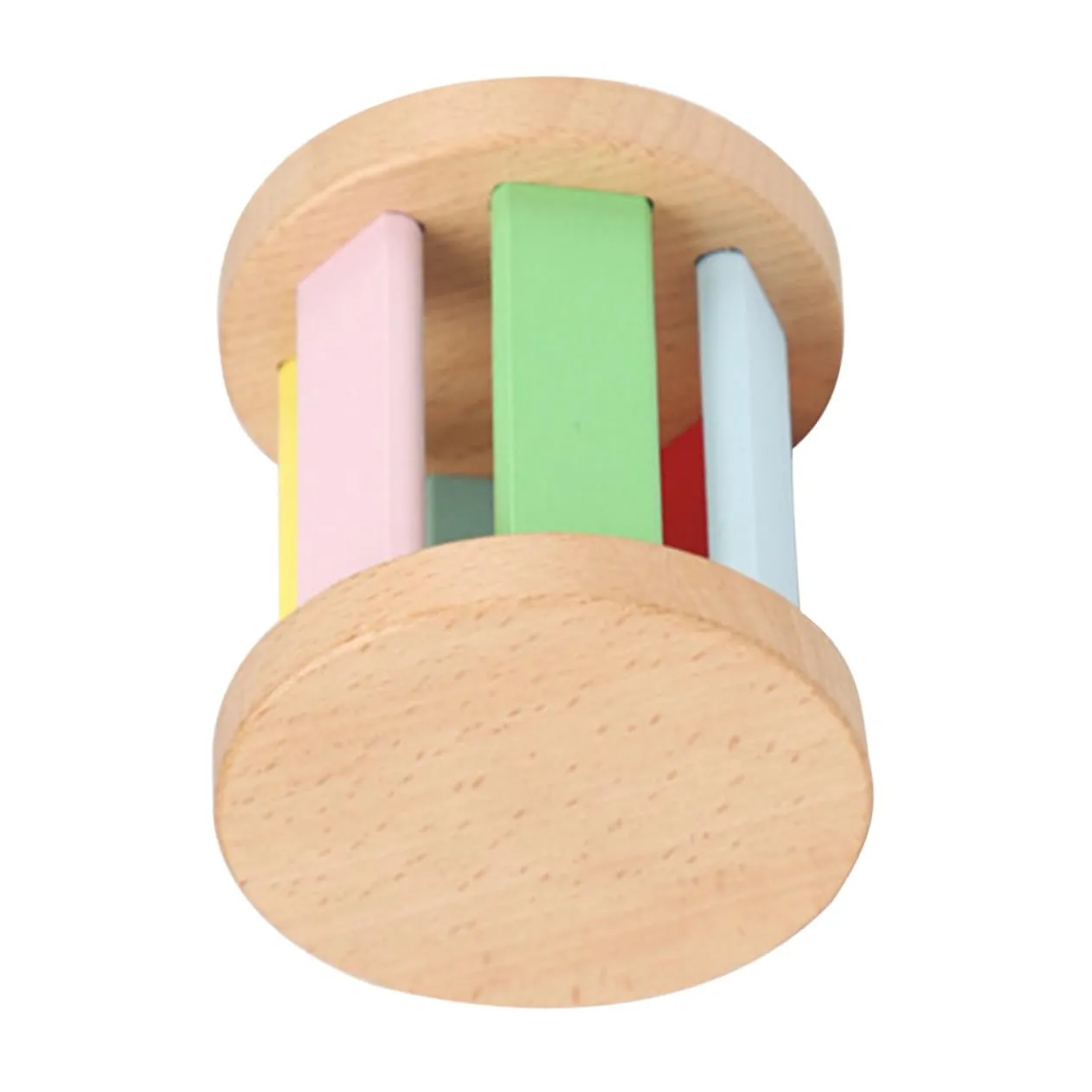 BESPORTBLE Wooden Roller Rattle Hand Rattle Educational for Newborns Lightweight Portable Sensory Instrument Enhances Hand Eye Coordination and Auditory Skills