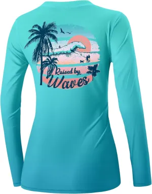BesserBay Women’s UPF 50  Long Sleeve Rash Guard Sun Protection Outdoor Performance Shirts for Hiking Swim Fishing