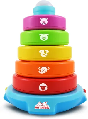 BEST LEARNING Stack & Learn - Developmental Educational Activity Stacking Toy for 6 or 9 Month Old Baby Toys and Up | First 1 Year Boy Girl Gifts for Birthday Gift