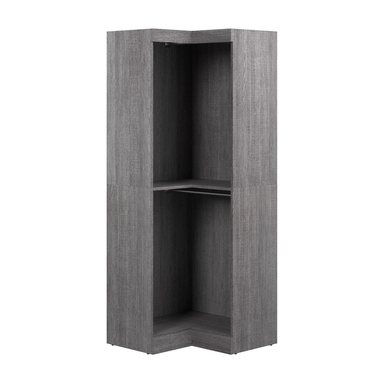 Bestar Pur 33 W Corner Closet Organizer - Bark Grey|Organisateur de garde-robe en coin Pur de Bestar de 33 po (L) - gris écorce