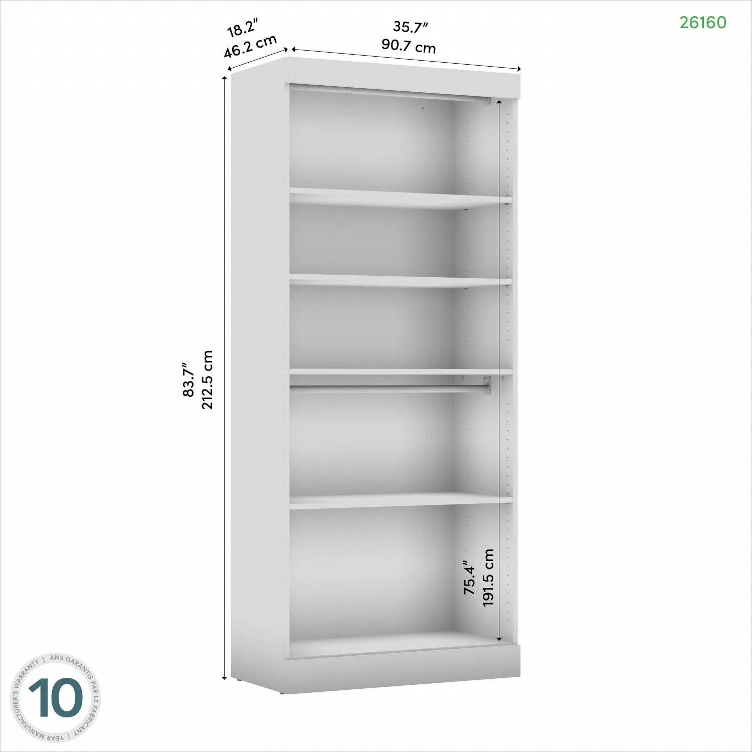 Bestar Pur 36 W Closet Organizer - Platinum Grey|Organisateur de garde-robe Pur de Bestar de 36 po (L) - gris platine