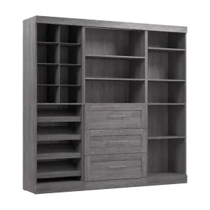 Bestar Pur 86 W Closet Organizer System - Bark Grey|Système d’organisateur de garde-robe Pur de Bestar de 86 po (L) - gris écorce