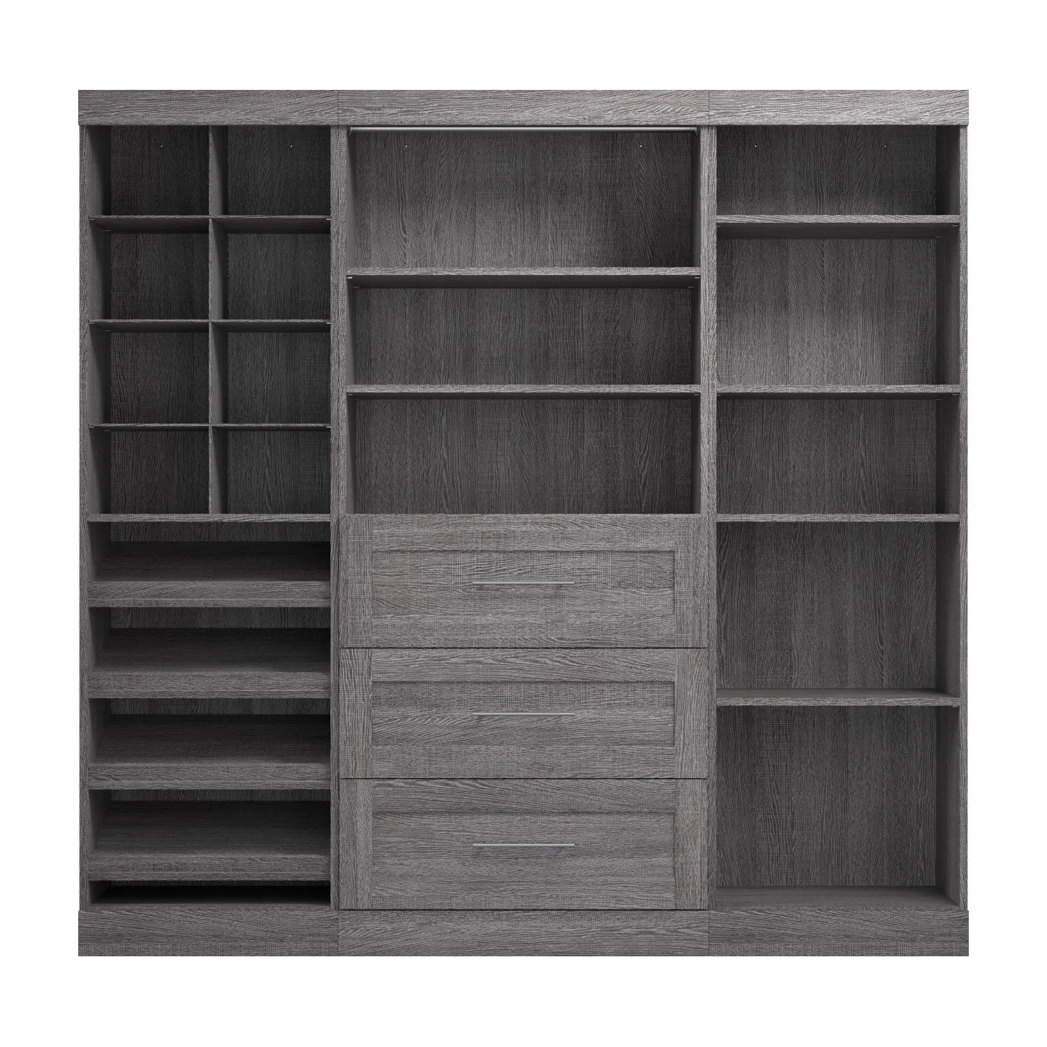 Bestar Pur 86 W Closet Organizer System - Bark Grey|Système d’organisateur de garde-robe Pur de Bestar de 86 po (L) - gris écorce
