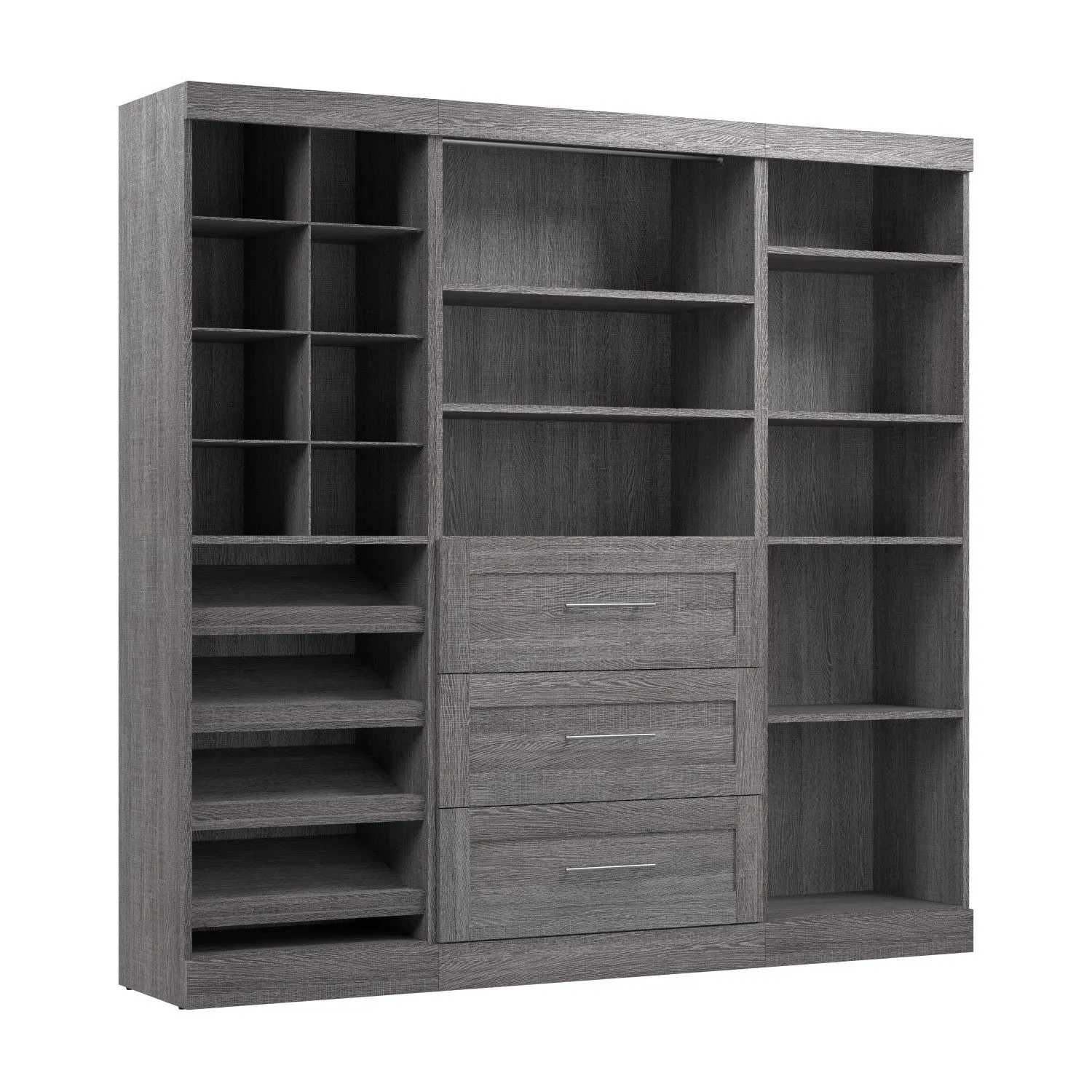 Bestar Pur 86 W Closet Organizer System - Bark Grey|Système d’organisateur de garde-robe Pur de Bestar de 86 po (L) - gris écorce