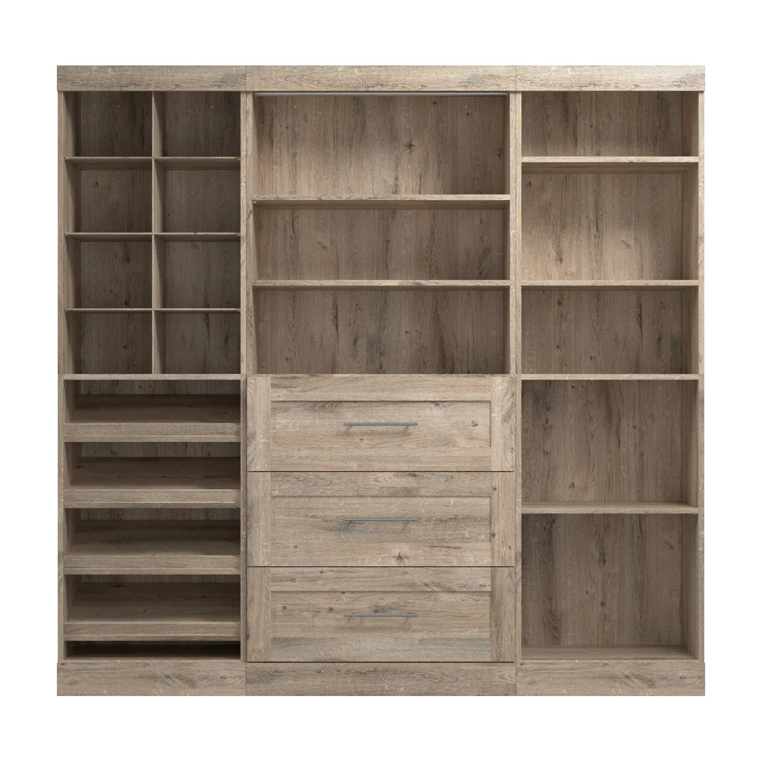 Bestar Pur 86 W Closet Organizer System - Rustic Brown|Système d’organisateur de garde-robe Pur de Bestar de 86 po (L) - brun rustique