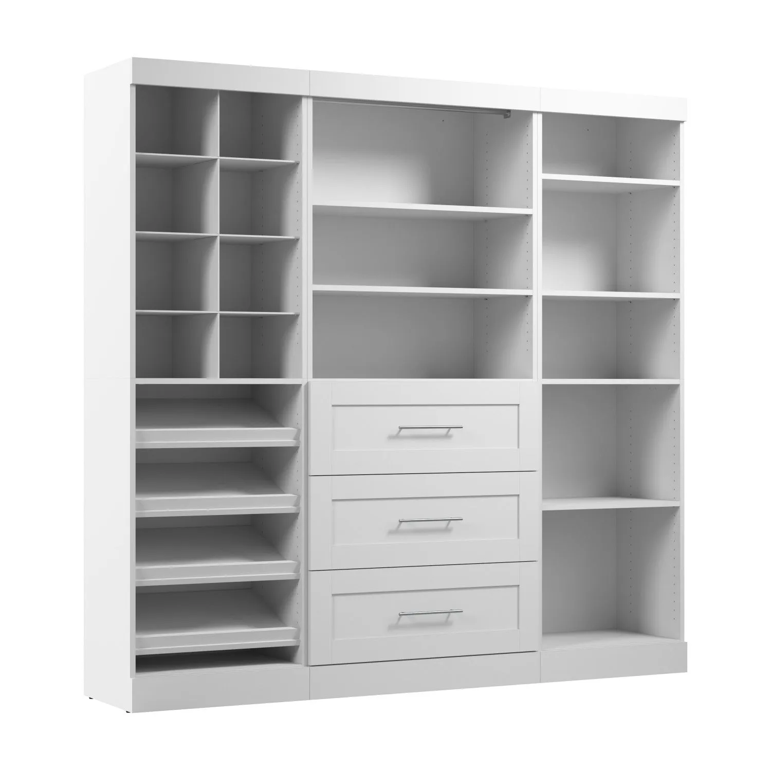 Bestar Pur 86 W Closet Organizer System - White|Système d’organisateur de garde-robe Pur de Bestar de 86 po (L) - blanc