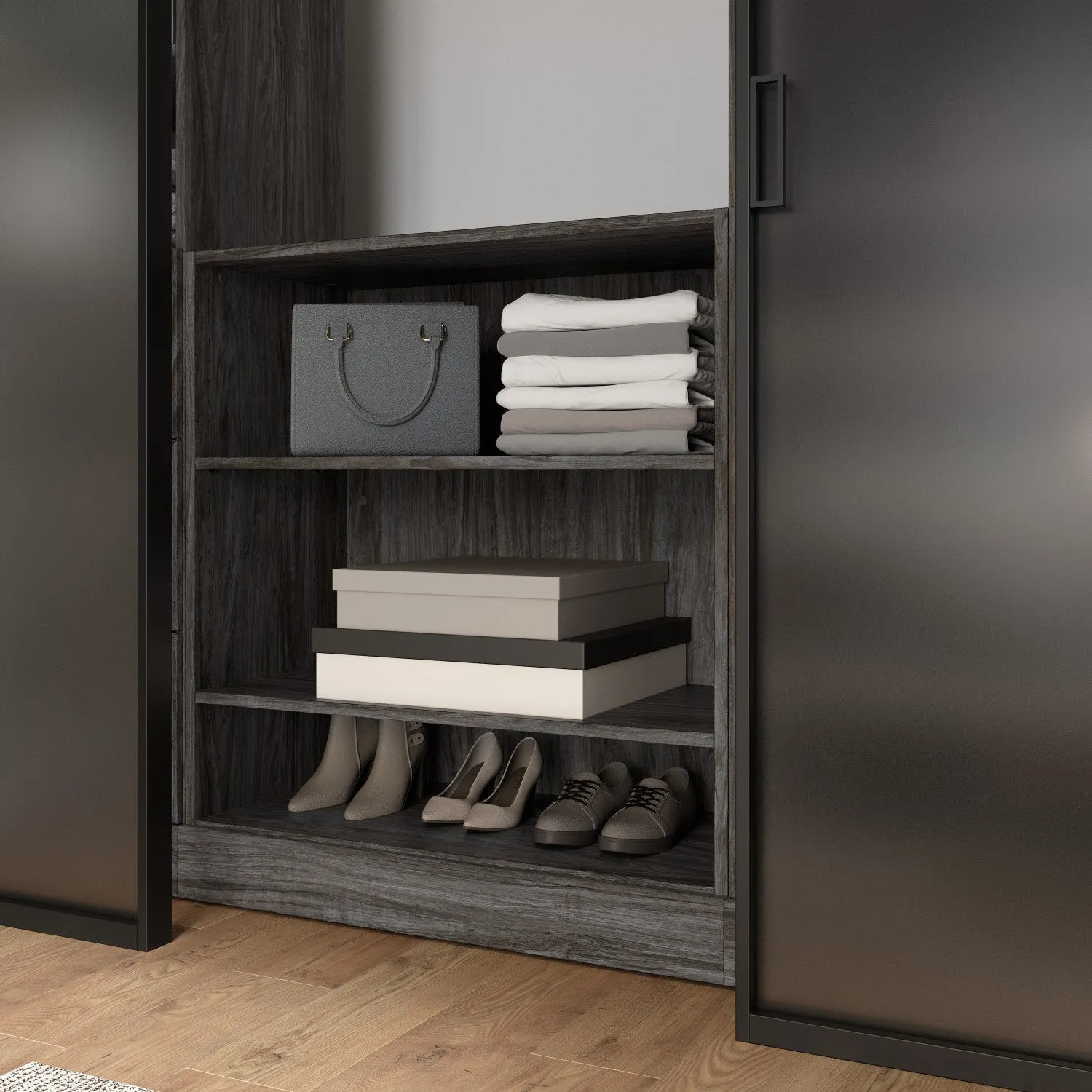 Bestar Versatile 36 W Small Closet Organizer - Walnut Grey|Petit organisateur de garde-robe Versatile de Bestar de 36 po (L) - gris noyer