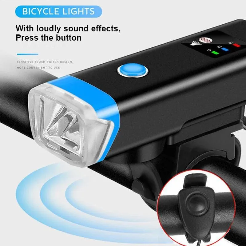 Bike Horn Light Front Bicycle Lighting Bicycle Lamps with Electric