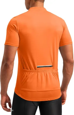 Bikewa Men's Cycling Jersey Moisture Wicking Short Sleeve UPF Half Zip Bike Road Riding Biking Shirts for Men Zipper Pockets