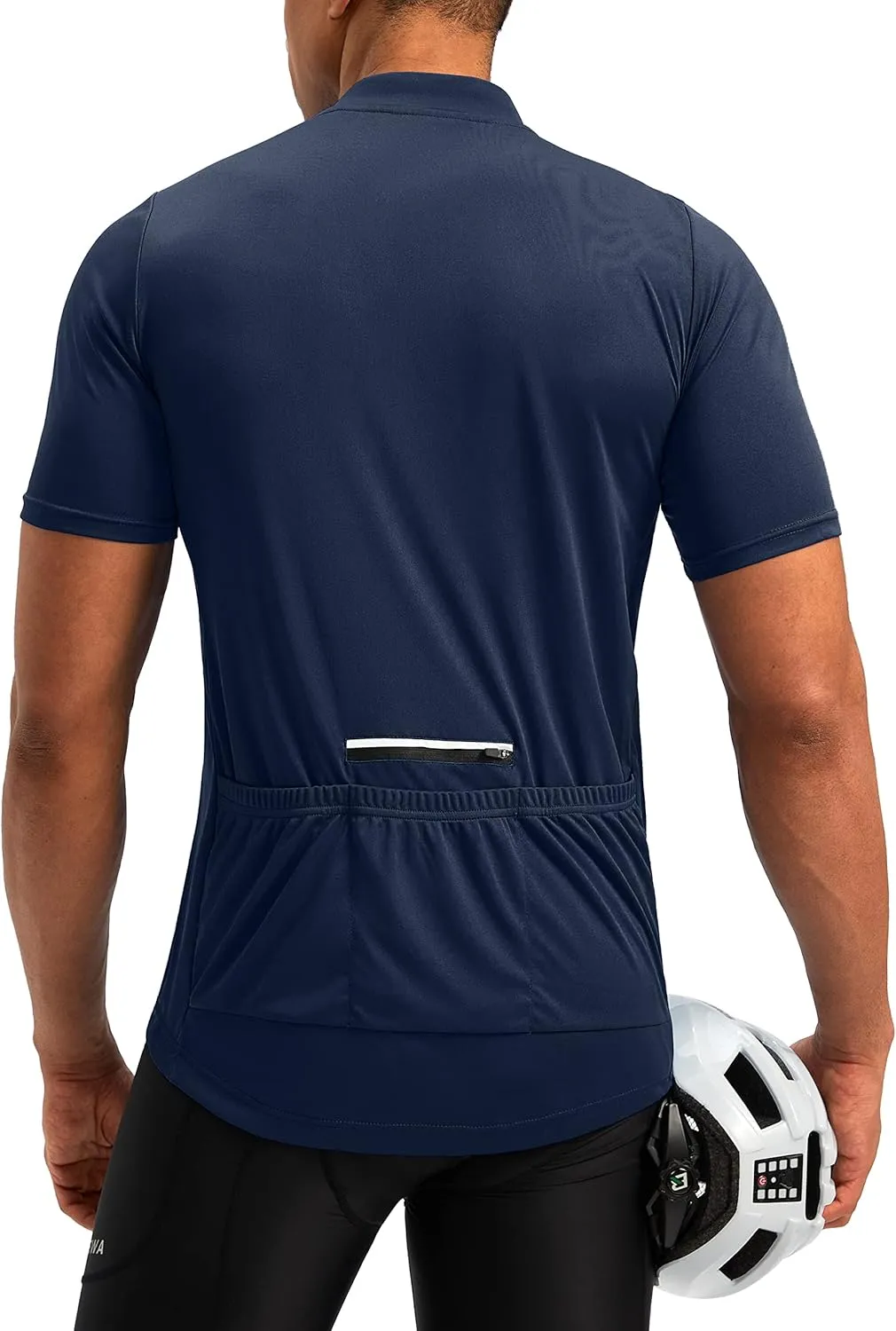 Bikewa Men's Cycling Jersey Moisture Wicking Short Sleeve UPF Half Zip Bike Road Riding Biking Shirts for Men Zipper Pockets