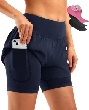Bikewa Women's Mountain Bike Shorts 4D Padded Cycling Riding Biking Bicycle Biker Cycle Shorts for Women Zipper Pockets