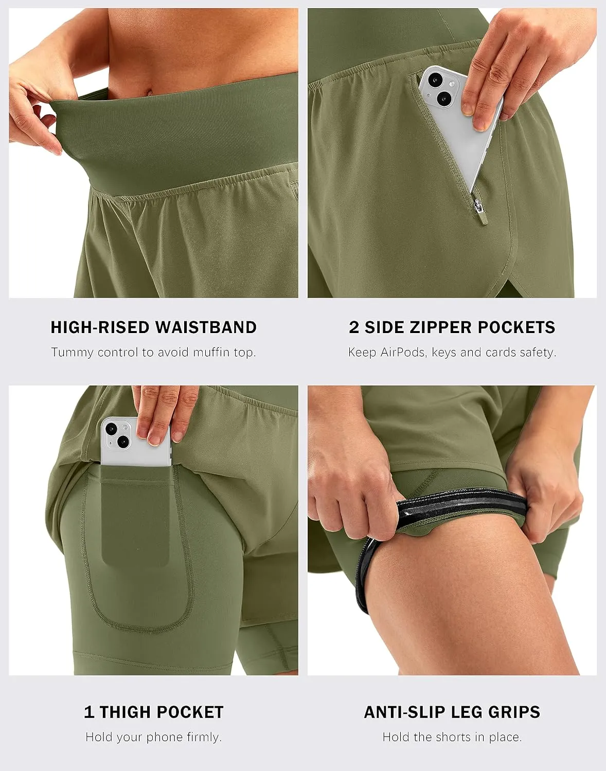 Bikewa Women's Mountain Bike Shorts 4D Padded Cycling Riding Biking Bicycle Biker Cycle Shorts for Women Zipper Pockets