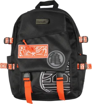 Bioworld Dragon Ball Z Anime King Kai and Hermit Turtle Kanji Travel Backpack With Padded Tech Pocket For Women For Men