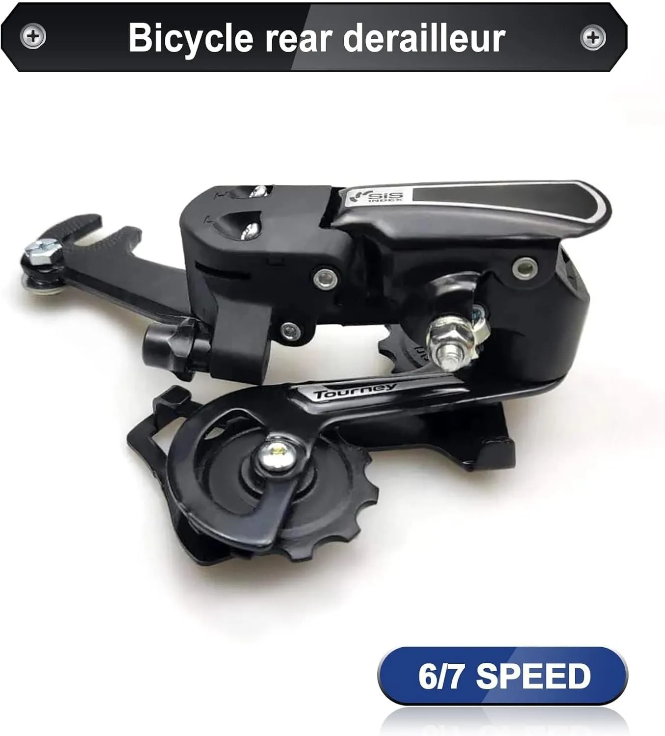 Black/Sliver Rear Derailleur RD-TY21B 6/7 Speed Direct Mount/Hanger Mount for Mountain Bike Kids Commuter Bike