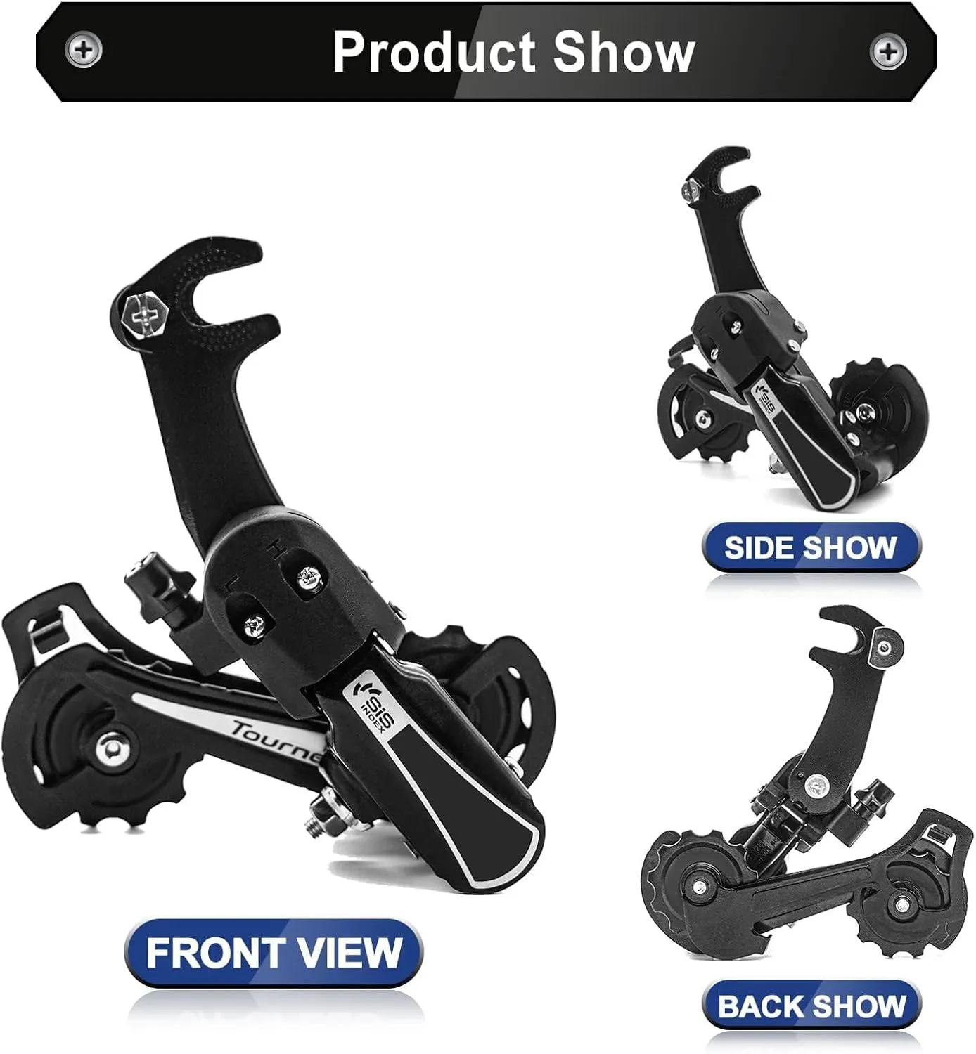 Black/Sliver Rear Derailleur RD-TY21B 6/7 Speed Direct Mount/Hanger Mount for Mountain Bike Kids Commuter Bike