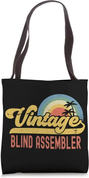 Blind Assembler Vintage Sunset Profession Retro Job Title Tote Bag