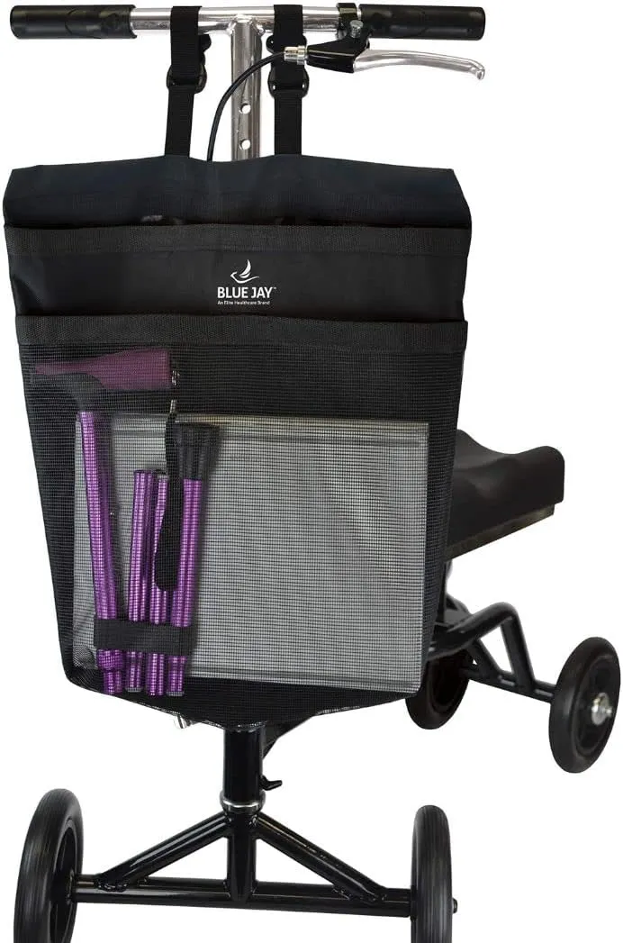 Blue Jay An Elite Healthcare Brand Hold My Stuff’ Unisex Carry Bag for Knee Scooters - Lightweight and Heavy-Duty Storage Bag for Wheelchairs - Mobility Scooter Accessories