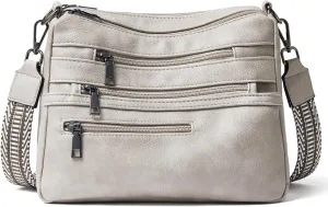 Bluome Crossbody Purses for Women, Vegan Leather Shoulder Bag Handbags Medium Hobo Bag with Guitar Strap