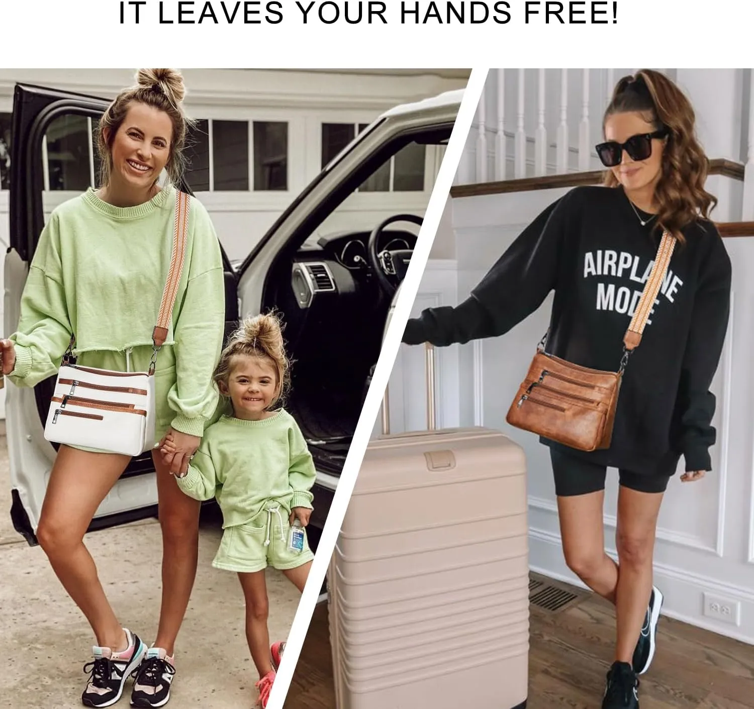 Bluome Crossbody Purses for Women, Vegan Leather Shoulder Bag Handbags Medium Hobo Bag with Guitar Strap