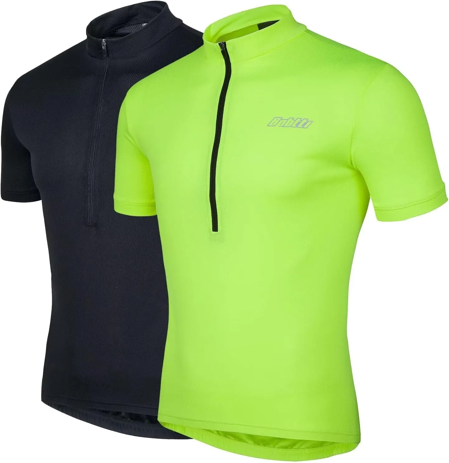 bpbtti Men's Cycling Jersey Short Sleeve Bike Biking Shirts with Half Front Zipper & 3-Rear Pockets