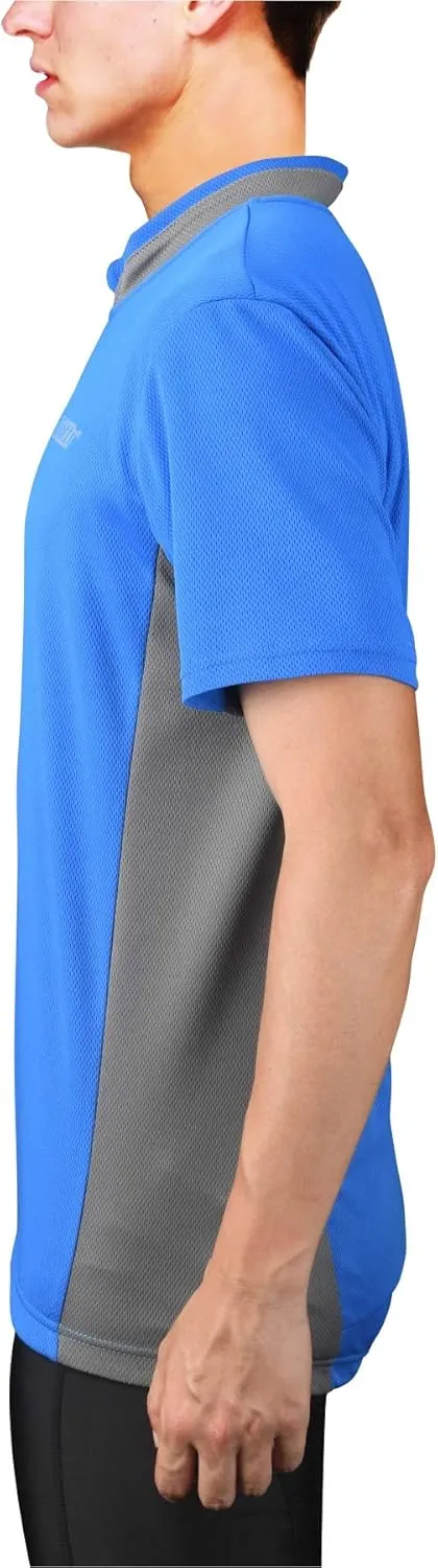bpbtti Men's Cycling Jersey Short Sleeve Bike Biking Shirts with Half Front Zipper & 3-Rear Pockets