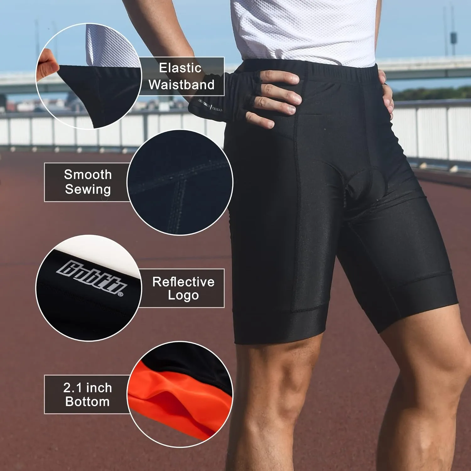 bpbtti Mens Gel Padded Cycling Shorts Bicycle Riding Pants Bike Biking Clothes Cycle Tights