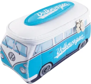 BRISA VW Collection - Volkswagen Neoprene Universal Makeup Cosmetics Toiletry Travel Pharmacy Bag in T1 Bus Design (Turquoise) (Small (9.1 x 4.3 x 3.1 inches))