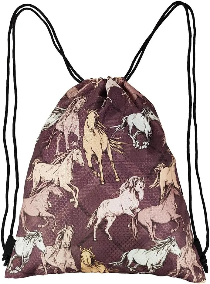 Brown Horse Unisex Drawstring Backpack Bag Sport Gym Travel Sackpack
