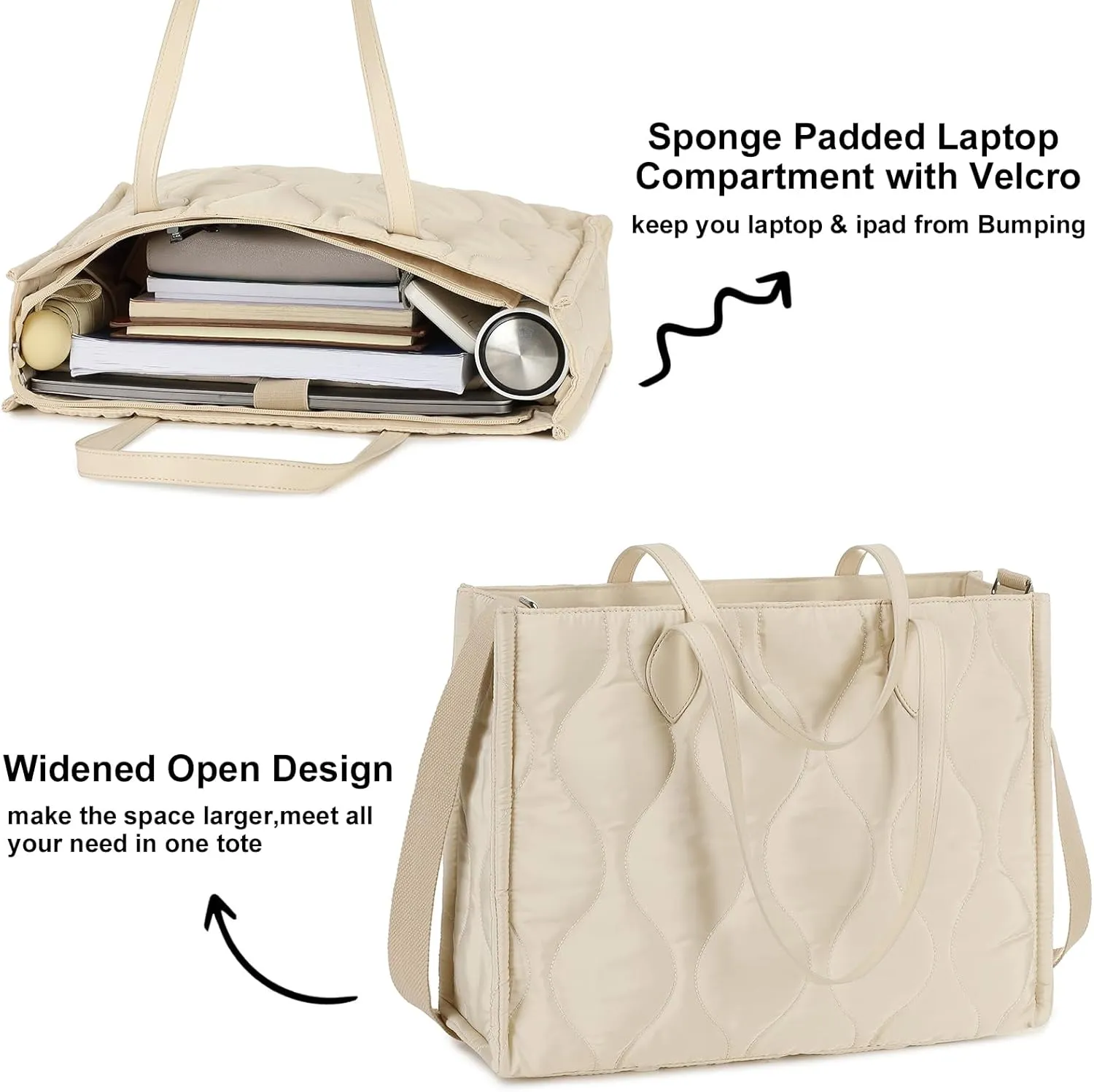 BTOOP Tote Bag for Women Work Teacher Tote Bag 15.6 inch Laptop Shoulder Bags Handbag Office Briefcase with Clutch Purse